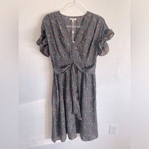 NWT Max Studio Ruffle Sleeve MIDI Dress, size S floral fall dress